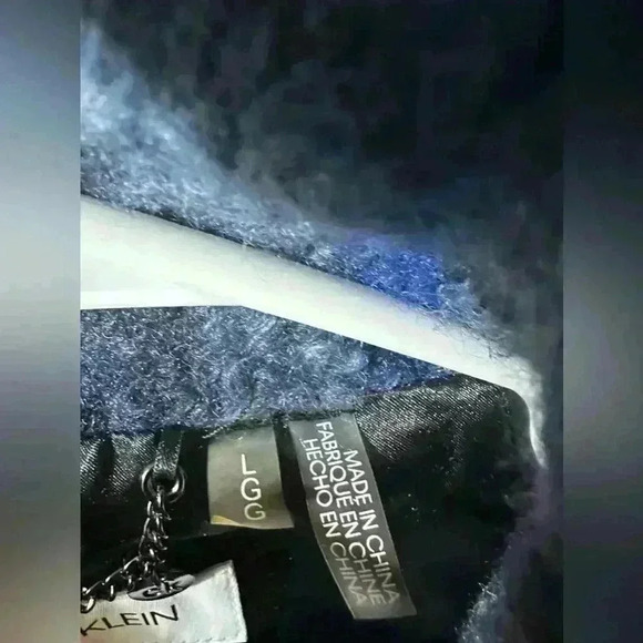 Calvin Klein Plaid Shacket Jacket Womens L Blue Black Button-Up Pockets - Picture 5 of 7